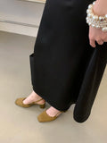 Summer Closed Toe Sandals Buckle Strap Summer Heels Mary Jane Thick Heels French Shallow Lolita Sandals OL Dress Shoes New 2026