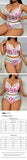 New Arrival Plus Size Sexy Heart Print Lace Lingerie Set, Plunge Cami Bra and Panty