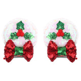 Christmas 2.8"Mouse Ears Hair Clips For Children Sequins Bow Hairpins Girls Festival Party DIY Hair Accessories