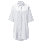 New Women's Solid Color Silky Comfortable Soft Pajamas Sexy Short Sleeve Nightshirt Smooth & Skin-Friendly Home Sleepwear Lounge