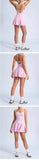 Summer Color Blocking Tennis Dresses Women Thin Shoulder Strap Slim Workout Golf Skirts Outwear Gym Running Pleate Dress