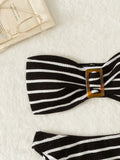 Striped Textured Bandeau Bikinis 2025 Women Sexy Swimsuit Push Up Swimwear Female Bathing Suit Swimming Summer Beachwear