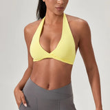 YOGA Naked Feeling Strappy Padded Sports Bras for Women - Fitness Workout Top Criss Cross Back Yoga sports Bras No steel ring