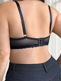 Large size black bra transparent sexy mesh underwear women lace underwear plus size bra MR3593