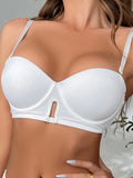 Smooth push-up soft underwire bra 1/2 cup side pull-in bra with rounded single bra