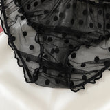 Women 2-Piece Transparent Erotic Sexy Lingerie Dot Embroidery Mesh Fancy Outfit Romantic Hot Underwear Set Bra And Panty Sets