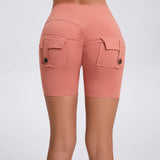 Peach Butt Fitness Shorts Women's Exercise Three-Quarter Pants Cargo Air Dry Pocket Yoga Tight Lift Summer