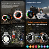 BOXUXING 1.85-inch Smart Watch Men Sport Waterproof Fitness Heart Rate Watches Compass GPS Track NFC Bluetooth Call Smartwatch