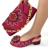 Doershow African fashion Italian Shoes And Bag Sets For Evening Party With Stones blue Italian Handbags Match Bags! HGR1-11