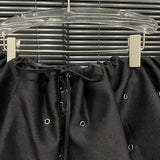 Fashion Women's Solid Color Bandage A-line High Waist Skirt 2026 Summer New Trendy Hole Design Skirts Female Trendy TB02