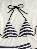 DEKA New Arrival Triangle Striped Bikini Set Women Shorts Swimsuit Micro Swimwear Bathing Suit Brazilian Biquini Sexy Beach Wear