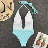 Sexy Deep V Neck Wrap Around Female Swimwear One Piece Swimsuit Women Backless Monokini High Leg Cut Bathing Suit Swim Beachwear