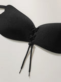 Sexy Front Closure Push Up Bra for Women bra Invisible Seamless Strappy Design black Lingerie Date Night J051