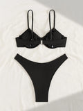 ZTVitality Sexy Solid Underwire Bikinis 2025 New Arrival Two- Piece Push Up Swimsuit Women's Swimwear Summer Beachwear Biquini