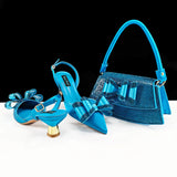 doershow New Italian Shoe and Bag Set New 2025 Women Shoes and Bag Set In Italy orange Italian Shoes with Matching Bag HVB1-1