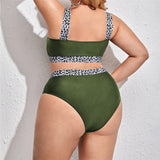 0XL - 4XL Splicing Bikini Large Size Swimwear Plus Size Women Swimsuit Female Two-pieces Bikini set Bather Bathing Suit K3785