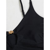 XS - L V Neck Tankini Cut Out Bikini Women Swimwear Female Swimsuit Two-pieces Bikini set Padded Bather Bathing Suit Swim V7839