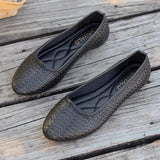 Women's Handmade Weaving Hollow Mesh Flat Shoes Lightweight Breathable Ballet Flats Summer Soft Comfortable Beach Sandals