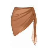 Summer Vacation Bikini Beach Skirt Women Beach Swimming Chiffon Skirt Lightweight Scarf Beach Swimsuit Hoodie Strap Design Sexy