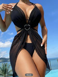 3 Piece Halter String Bikini 2026 Hollow Out Swimsuit Women Padded Swimwear Female Bathers Bathing Swimming Swim Suit Beachwear