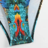 XS-XXL Sexy Peacock Leopard Print High Waist Push Up Bikini Set Two Pieces Swimsuit Beachwear Bathing Suit Swimwear Biquini