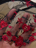 A Set of Black Sexy Lingerie, Featuring Floral Patterns, Combining Allure and Sensuality in One ZA824028