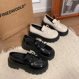 2025 Bowknot Decor Platform Loafers Women Fashion High Heel Jk Pu Leather Shoes Woman Korean Slip On Thick Sole Shoes Female