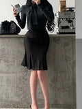 Pure Desire Style Gentle Sexy High Waist Slimming Ruffled Mid-Length Bodycon Mermaid Skirt Slim Women Mini Skirts 2026 New EVP8