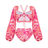 Retro One Piece Swimsuit with Skirt Shoulder Strappy Floral Print Women's Slimming Bathing Suit Beach Wear