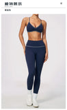 New Yoga Suit Women Color Blocked V-neck I Shape Sports Bra Fitness Clothes Summer Tight Running High Waist Leggings Tracksuit