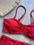 Bandeau Bikini Push Up Women Swimsuits 2026 Sexy Female Swimwear Brazilian Bikini Set Thong Biquini Swim Suits Solid Beachwear