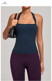 Sports Yeautifulback Breathoga Vest Neck Hanging Detachable Chest Pad Women Bra High Elasticity Slim Bable Running Sports Vest