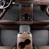 5Pcs Car Floor Mats PU Leather Waterproof Auto Foot Pad Protector pads Fashion Car Carpet Cushion For All Seasons