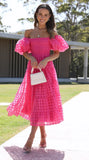 Foridol Off Shoulder Summer Spring Midi Dresses Women Casual Puff Sleeve A-line Beach Vestidos Yellow Beach Party New in Dress