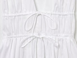 Bowknot White Backless Beach Summer Women's Dress Deep V Neck Cotton Short Vestidos Sexy Sleeveless Halter New in Dress 2025