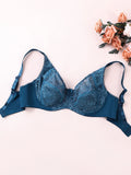 3 Pcs Womens Bras Ultra-Thin Perspective Lace Sheer Plus Size Bra Underwire Sexy Underwear Lingerie BH Tops D E F Cup