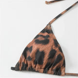 XS - XL Halter Leopard With Cover Up Bikini Women Swimwear Female Swimsuit Three-piece Bikini Set Bather Bathing Suit Swim V5452