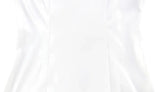 Ahagaga Eelgant Mini Dresses For Women Solid Long Flare Sleeves Turtleneck Sheath Satin Fashion Split Party Slim Fit Female Robe