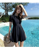 Swimsuit Women's Summer New Jumpsuit Style Covers The Abdomen and Above, Plus Size Sports Hot Spring Swimsuit