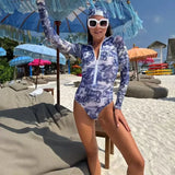 Long Sleeve One Piece Swimsuit 2026 Sexy Swimwear Women Surf Swim Suit Push Up Bathing Suit Beachwear Monokini Bath Suits