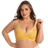 Women's Floral Lace Buckle Front Wireless Bra,Breathable Comfortable lingerie Top for Daily Wear,Women's Lingerie for All Season