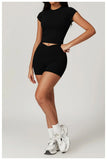 Yoga Shorts Women High Waist Workout Shorts Fitness Yoga Tights Lift Butt Fitness Ladies Yoga Gym Running Short Pants Sportswear