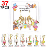 Cat Knitting Stitch Markers Metal Animal Enamel Charms Crochet Locking Knitting Markers Sew Accessories