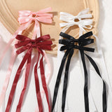 2 Pcs Fabric Hair Bow Hairpin for Women Girls Ribbon Hair Clips Headwear Black White Bow Top Clip Female Hair Accessories