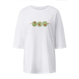Women Oversized Short Sleeve T-shirt Sparkle Shell Embroidery Loose Shirts Summer Daily Casual Baggy Tops