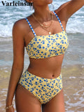 S - XL 2026 Flower Printed High Waist Bikini Female Swimsuit Women Swimwear Two-Pieces Bikini Set Bather Bathing Suit Swim V8131