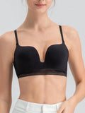 Sexy French lingerie for women without steel rings Push-up bra with a U-back design for enhanced support and an open-back