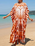 2026 New Colorful Kaftan Tunic Beach Dress Beach Wear Beachwear Beach Cover Up Cover-upsLoose Maxi Dress Female Women V4428