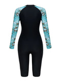 2026 Zipper Slim Swimsuit Women Long Sleeve & Knee One Piece Swimwear Female Bather Bathing Swimming Swim Surf Suit Beachwear