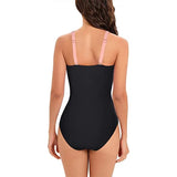 Sexy Stripe Patchwork Swimwear Women 2026 V-neck One Piece Bikini High Waist Slim Monokini Summer Suspender Backless Beachwear